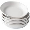 imageAmorArc 975 Ceramic Large Pasta Bowls 38oz Stoneware Flat Serving Bowls Set of 4 OvenMicrowaveampampDishwasher Safe Bowls with Wavy Rim for Fruit Pasta Salad Meal Matte WhiteMatte White