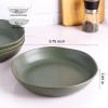 imageAmorArc 975 Ceramic Large Pasta Bowls 38oz Stoneware Flat Serving Bowls Set of 4 OvenMicrowaveampampDishwasher Safe Bowls with Wavy Rim for Fruit Pasta Salad Meal Matte WhiteReactive Glaze
