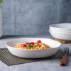 imageAmorArc 975 Ceramic Large Pasta Bowls 38oz Stoneware Flat Serving Bowls Set of 4 OvenMicrowaveampampDishwasher Safe Bowls with Wavy Rim for Fruit Pasta Salad Meal Matte WhiteMatte White