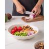 imageAmorArc 975 Ceramic Large Pasta Bowls 38oz Stoneware Flat Serving Bowls Set of 4 OvenMicrowaveampampDishwasher Safe Bowls with Wavy Rim for Fruit Pasta Salad Meal Matte WhiteMatte White