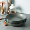 imageAmorArc 975 Ceramic Large Pasta Bowls 38oz Stoneware Flat Serving Bowls Set of 4 OvenMicrowaveampampDishwasher Safe Bowls with Wavy Rim for Fruit Pasta Salad Meal Matte WhiteReactive Glaze