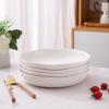 imageAmorArc 975 Ceramic Large Pasta Bowls 38oz Stoneware Flat Serving Bowls Set of 4 OvenMicrowaveampampDishwasher Safe Bowls with Wavy Rim for Fruit Pasta Salad Meal Matte WhiteMatte Speckled White