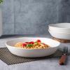 imageAmorArc 975 Ceramic Large Pasta Bowls 38oz Stoneware Flat Serving Bowls Set of 4 OvenMicrowaveampampDishwasher Safe Bowls with Wavy Rim for Fruit Pasta Salad Meal Matte WhiteMatte White