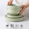 imageAmorArc Ceramic Cereal Bowls Set of 6 24 oz Handmade Stoneware Bowls Set for Cereal Soup Salad Stylish Kitchen bowls for Meal Dishwasher ampamp Microwave Safe Reactive GlazeCappuccinoOlive Green