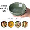 imageAmorArc Ceramic Cereal Bowls Set of 6 24 oz Handmade Stoneware Bowls Set for Cereal Soup Salad Stylish Kitchen bowls for Meal Dishwasher ampamp Microwave Safe Reactive GlazeCappuccinoJade Green