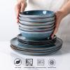 imageAmorArc Ceramic Cereal Bowls Set of 6 24 oz Handmade Stoneware Bowls Set for Cereal Soup Salad Stylish Kitchen bowls for Meal Dishwasher ampamp Microwave Safe Reactive GlazeCappuccinoCeylon Blue