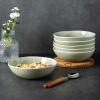 imageAmorArc Ceramic Cereal Bowls Set of 6 24 oz Handmade Stoneware Bowls Set for Cereal Soup Salad Stylish Kitchen bowls for Meal Dishwasher ampamp Microwave Safe Reactive GlazeCappuccinoOlive Green