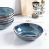 imageAmorArc Ceramic Cereal Bowls Set of 6 24 oz Handmade Stoneware Bowls Set for Cereal Soup Salad Stylish Kitchen bowls for Meal Dishwasher ampamp Microwave Safe Reactive GlazeCappuccinoCeylon Blue