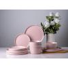 imageAmorArc Ceramic Dinner Plates Set of 6 100 Inch Matte Stoneware Plates for KitchenModern Flat Dinnerware Dishes SetMicrowaveampamp Dishwasher Safe Scratch Resistant Matte BlackMatte Pink