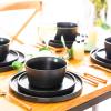 imageAmorArc Ceramic Dinner Plates Set of 6 100 Inch Matte Stoneware Plates for KitchenModern Flat Dinnerware Dishes SetMicrowaveampamp Dishwasher Safe Scratch Resistant Matte BlackMatte Black