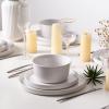 imageAmorArc Ceramic Dinner Plates Set of 6 100 Inch Matte Stoneware Plates for KitchenModern Flat Dinnerware Dishes SetMicrowaveampamp Dishwasher Safe Scratch Resistant Matte BlackMatte White