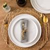 imageAmorArc Ceramic Dinner Plates Set of 6 100 Inch Matte Stoneware Plates for KitchenModern Flat Dinnerware Dishes SetMicrowaveampamp Dishwasher Safe Scratch Resistant Matte BlackWhite