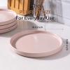 imageAmorArc Ceramic Dinner Plates Set of 6 100 Inch Matte Stoneware Plates for KitchenModern Flat Dinnerware Dishes SetMicrowaveampamp Dishwasher Safe Scratch Resistant Matte BlackMatte Pink