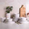 imageAmorArc Ceramic Dinner Plates Set of 6 100 Inch Matte Stoneware Plates for KitchenModern Flat Dinnerware Dishes SetMicrowaveampamp Dishwasher Safe Scratch Resistant Matte BlackMatte White