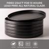 imageAmorArc Ceramic Dinner Plates Set of 6 100 Inch Matte Stoneware Plates for KitchenModern Flat Dinnerware Dishes SetMicrowaveampamp Dishwasher Safe Scratch Resistant Matte BlackMatte Black