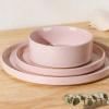 imageAmorArc Ceramic Dinner Plates Set of 6 100 Inch Matte Stoneware Plates for KitchenModern Flat Dinnerware Dishes SetMicrowaveampamp Dishwasher Safe Scratch Resistant Matte BlackPink