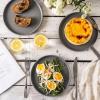 imageAmorArc Ceramic Dinner Plates Set of 6 100 Inch Matte Stoneware Plates for KitchenModern Flat Dinnerware Dishes SetMicrowaveampamp Dishwasher Safe Scratch Resistant Matte BlackMatt Gray