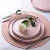 imageAmorArc Ceramic Dinner Plates Set of 6 100 Inch Matte Stoneware Plates for KitchenModern Flat Dinnerware Dishes SetMicrowaveampamp Dishwasher Safe Scratch Resistant Matte BlackMatte Pink