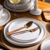imageAmorArc Ceramic Dinner Plates Set of 6 100 Inch Matte Stoneware Plates for KitchenModern Flat Dinnerware Dishes SetMicrowaveampamp Dishwasher Safe Scratch Resistant Matte BlackMatte White