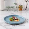 imageAmorArc Ceramic Dinner Plates Set of 6 100 Inch Matte Stoneware Plates for KitchenModern Flat Dinnerware Dishes SetMicrowaveampamp Dishwasher Safe Scratch Resistant Matte BlackBlue