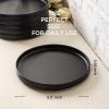 imageAmorArc Ceramic Dinner Plates Set of 6 100 Inch Matte Stoneware Plates for KitchenModern Flat Dinnerware Dishes SetMicrowaveampamp Dishwasher Safe Scratch Resistant Matte BlackMatte Black
