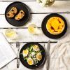 imageAmorArc Ceramic Dinner Plates Set of 6 100 Inch Matte Stoneware Plates for KitchenModern Flat Dinnerware Dishes SetMicrowaveampamp Dishwasher Safe Scratch Resistant Matte BlackMatte Black