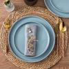 imageAmorArc Ceramic Dinner Plates Set of 6 100 Inch Matte Stoneware Plates for KitchenModern Flat Dinnerware Dishes SetMicrowaveampamp Dishwasher Safe Scratch Resistant Matte BlackBlue