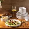 imageAmorArc Ceramic Dinner Plates Set of 6 100 Inch Matte Stoneware Plates for KitchenModern Flat Dinnerware Dishes SetMicrowaveampamp Dishwasher Safe Scratch Resistant Matte BlackWhite
