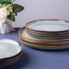 imageAmorArc Ceramic Dinner Plates Set of 6 105 Inch Handmade Reactive Glaze Stoneware PlatesLarge Rustic Shape Dinnerware Dish Set for Kitchen Microwave ampamp Dishwasher SafeScratch ResistantPearl WhiteOcean Blue