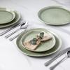 imageAmorArc Ceramic Dinner Plates Set of 6 105 Inch Handmade Reactive Glaze Stoneware PlatesLarge Rustic Shape Dinnerware Dish Set for Kitchen Microwave ampamp Dishwasher SafeScratch ResistantPearl WhiteOlive Green