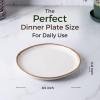 imageAmorArc Ceramic Dinner Plates Set of 6 105 Inch Handmade Reactive Glaze Stoneware PlatesLarge Rustic Shape Dinnerware Dish Set for Kitchen Microwave ampamp Dishwasher SafeScratch ResistantPearl WhitePearl White