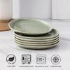 imageAmorArc Ceramic Dinner Plates Set of 6 105 Inch Handmade Reactive Glaze Stoneware PlatesLarge Rustic Shape Dinnerware Dish Set for Kitchen Microwave ampamp Dishwasher SafeScratch ResistantPearl WhiteOlive Green