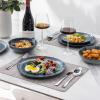 imageAmorArc Ceramic Dinner Plates Set of 6 105 Inch Handmade Reactive Glaze Stoneware PlatesLarge Rustic Shape Dinnerware Dish Set for Kitchen Microwave ampamp Dishwasher SafeScratch ResistantPearl WhiteCeylon Blue