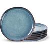 imageAmorArc Ceramic Dinner Plates Set of 6 105 Inch Handmade Reactive Glaze Stoneware PlatesLarge Rustic Shape Dinnerware Dish Set for Kitchen Microwave ampamp Dishwasher SafeScratch ResistantPearl WhiteCeylon Blue
