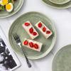 imageAmorArc Ceramic Dinner Plates Set of 6 105 Inch Handmade Reactive Glaze Stoneware PlatesLarge Rustic Shape Dinnerware Dish Set for Kitchen Microwave ampamp Dishwasher SafeScratch ResistantPearl WhiteOlive Green