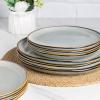 imageAmorArc Ceramic Dinner Plates Set of 6 105 Inch Handmade Reactive Glaze Stoneware PlatesLarge Rustic Shape Dinnerware Dish Set for Kitchen Microwave ampamp Dishwasher SafeScratch ResistantPearl WhiteGreen Wheat