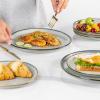 imageAmorArc Ceramic Dinner Plates Set of 6 105 Inch Handmade Reactive Glaze Stoneware PlatesLarge Rustic Shape Dinnerware Dish Set for Kitchen Microwave ampamp Dishwasher SafeScratch ResistantPearl WhiteGreen Wheat