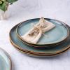 imageAmorArc Ceramic Dinner Plates Set of 6 105 Inch Handmade Reactive Glaze Stoneware PlatesLarge Rustic Shape Dinnerware Dish Set for Kitchen Microwave ampamp Dishwasher SafeScratch ResistantPearl WhiteOcean Blue