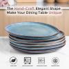 imageAmorArc Ceramic Dinner Plates Set of 6 105 Inch Handmade Reactive Glaze Stoneware PlatesLarge Rustic Shape Dinnerware Dish Set for Kitchen Microwave ampamp Dishwasher SafeScratch ResistantPearl WhiteCeylon Blue