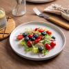 imageAmorArc Ceramic Dinner Plates Set of 6 Wavy Rim 105 Inch Stoneware Dish Set Large Dinnerware Plates for KitchenMicrowaveampampDishwasher Safe Scratch ResistantReactive Glaze Matte BlackMatte White