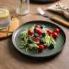 imageAmorArc Ceramic Dinner Plates Set of 6 Wavy Rim 105 Inch Stoneware Dish Set Large Dinnerware Plates for KitchenMicrowaveampampDishwasher Safe Scratch ResistantReactive Glaze Matte BlackReactiv Matte