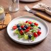 imageAmorArc Ceramic Dinner Plates Set of 6 Wavy Rim 105 Inch Stoneware Dish Set Large Dinnerware Plates for KitchenMicrowaveampampDishwasher Safe Scratch ResistantReactive Glaze Matte BlackMatte White