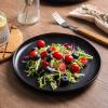 imageAmorArc Ceramic Dinner Plates Set of 6 Wavy Rim 105 Inch Stoneware Dish Set Large Dinnerware Plates for KitchenMicrowaveampampDishwasher Safe Scratch ResistantReactive Glaze Matte BlackBlack
