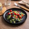 imageAmorArc Ceramic Dinner Plates Set of 6 Wavy Rim 105 Inch Stoneware Dish Set Large Dinnerware Plates for KitchenMicrowaveampampDishwasher Safe Scratch ResistantReactive Glaze Matte BlackBlack