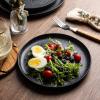 imageAmorArc Ceramic Dinner Plates Set of 6 Wavy Rim 105 Inch Stoneware Dish Set Large Dinnerware Plates for KitchenMicrowaveampampDishwasher Safe Scratch ResistantReactive Glaze Matte BlackMatte Speckled Black