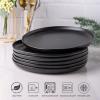 imageAmorArc Ceramic Dinner Plates Set of 6 Wavy Rim 105 Inch Stoneware Dish Set Large Dinnerware Plates for KitchenMicrowaveampampDishwasher Safe Scratch ResistantReactive Glaze Matte BlackBlack