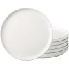 imageAmorArc Ceramic Dinner Plates Set of 6 Wavy Rim 105 Inch Stoneware Dish Set Large Dinnerware Plates for KitchenMicrowaveampampDishwasher Safe Scratch ResistantReactive Glaze Matte BlackMatte White