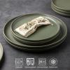imageAmorArc Ceramic Dinner Plates Set of 6 Wavy Rim 105 Inch Stoneware Dish Set Large Dinnerware Plates for KitchenMicrowaveampampDishwasher Safe Scratch ResistantReactive Glaze Matte BlackReactiv Matte