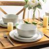 imageAmorArc Ceramic Dinner Plates Set of 6 Wavy Rim 105 Inch Stoneware Dish Set Large Dinnerware Plates for KitchenMicrowaveampampDishwasher Safe Scratch ResistantReactive Glaze Matte BlackMatte White