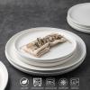 imageAmorArc Ceramic Dinner Plates Set of 6 Wavy Rim 105 Inch Stoneware Dish Set Large Dinnerware Plates for KitchenMicrowaveampampDishwasher Safe Scratch ResistantReactive Glaze Matte BlackMatte White
